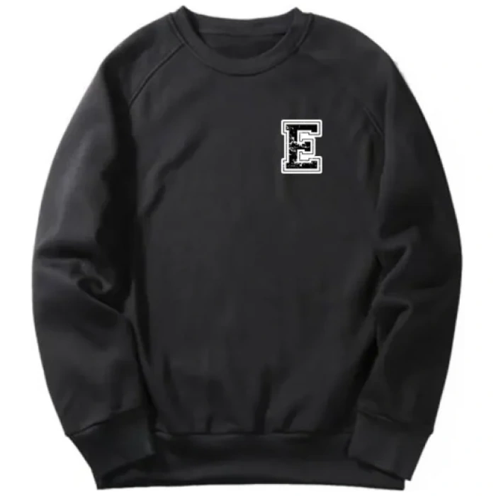 E letter Heart Print Sweatshirt